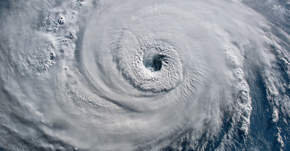 This is a picture that features the eye of a hurricane in The Andover Companies Hurricane Prep blog